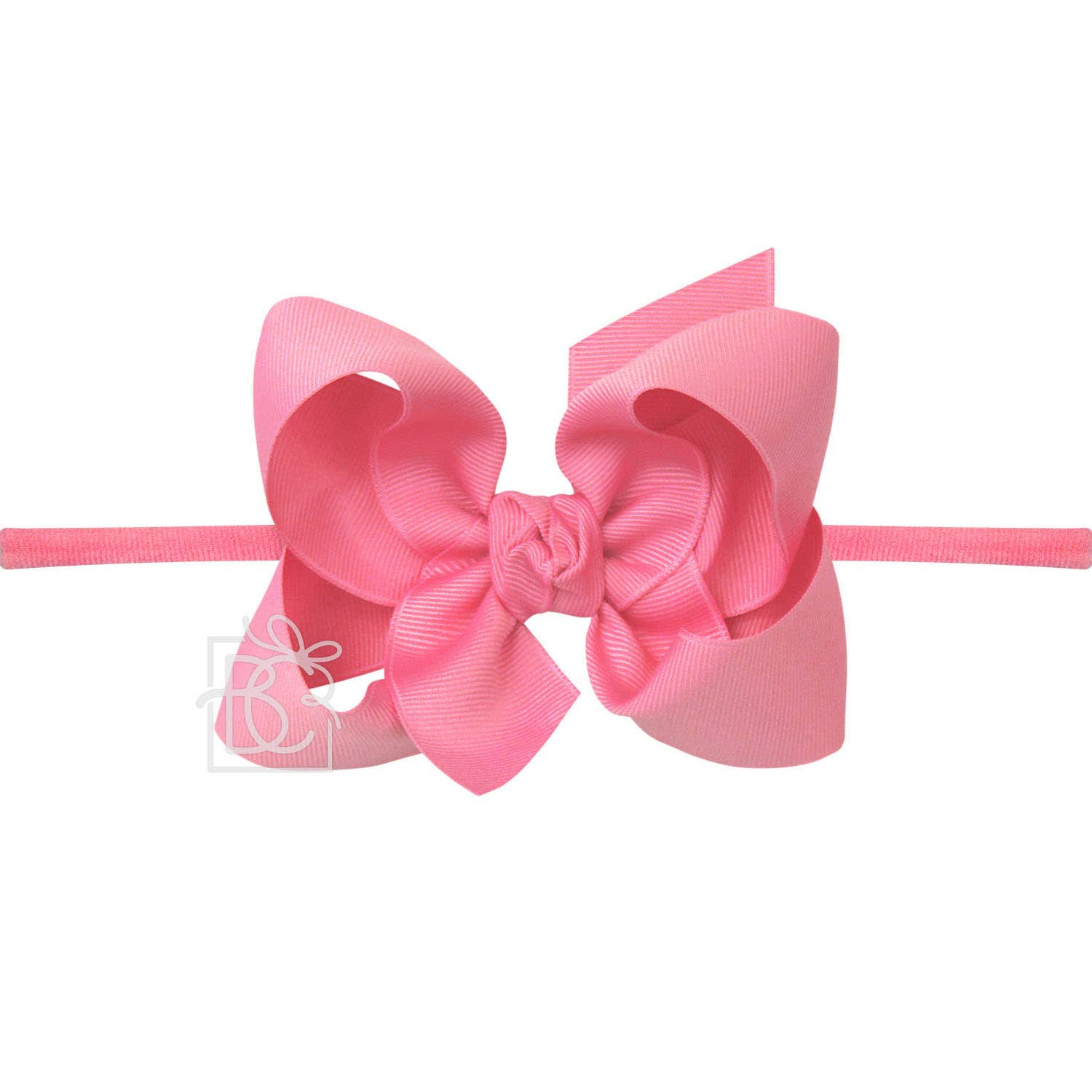 1/4" PANTYHOSE HEADBAND GROSGRAIN BOW | WHITE