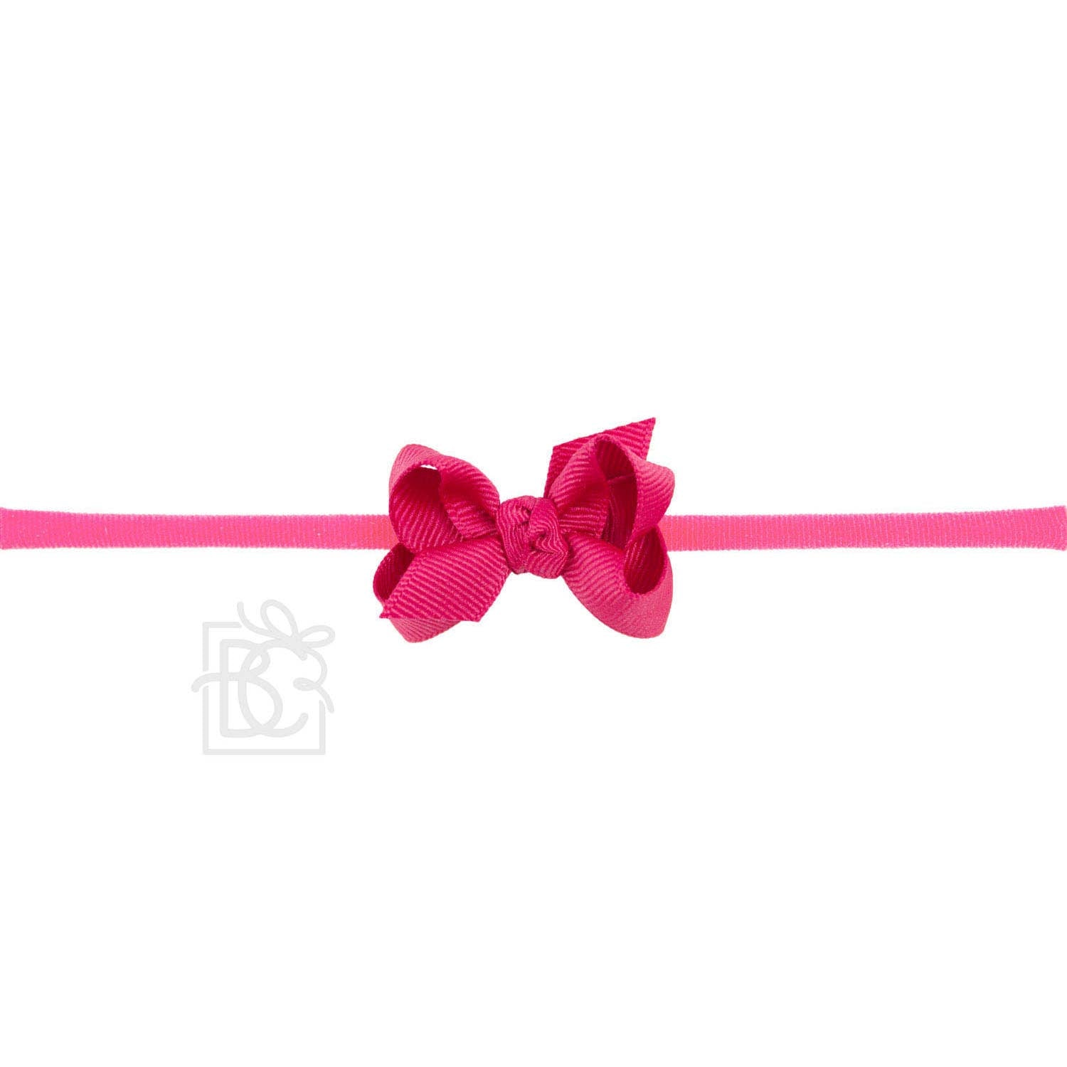 1/4" PANTYHOSE HEADBAND GROSGRAIN BOW | WHITE