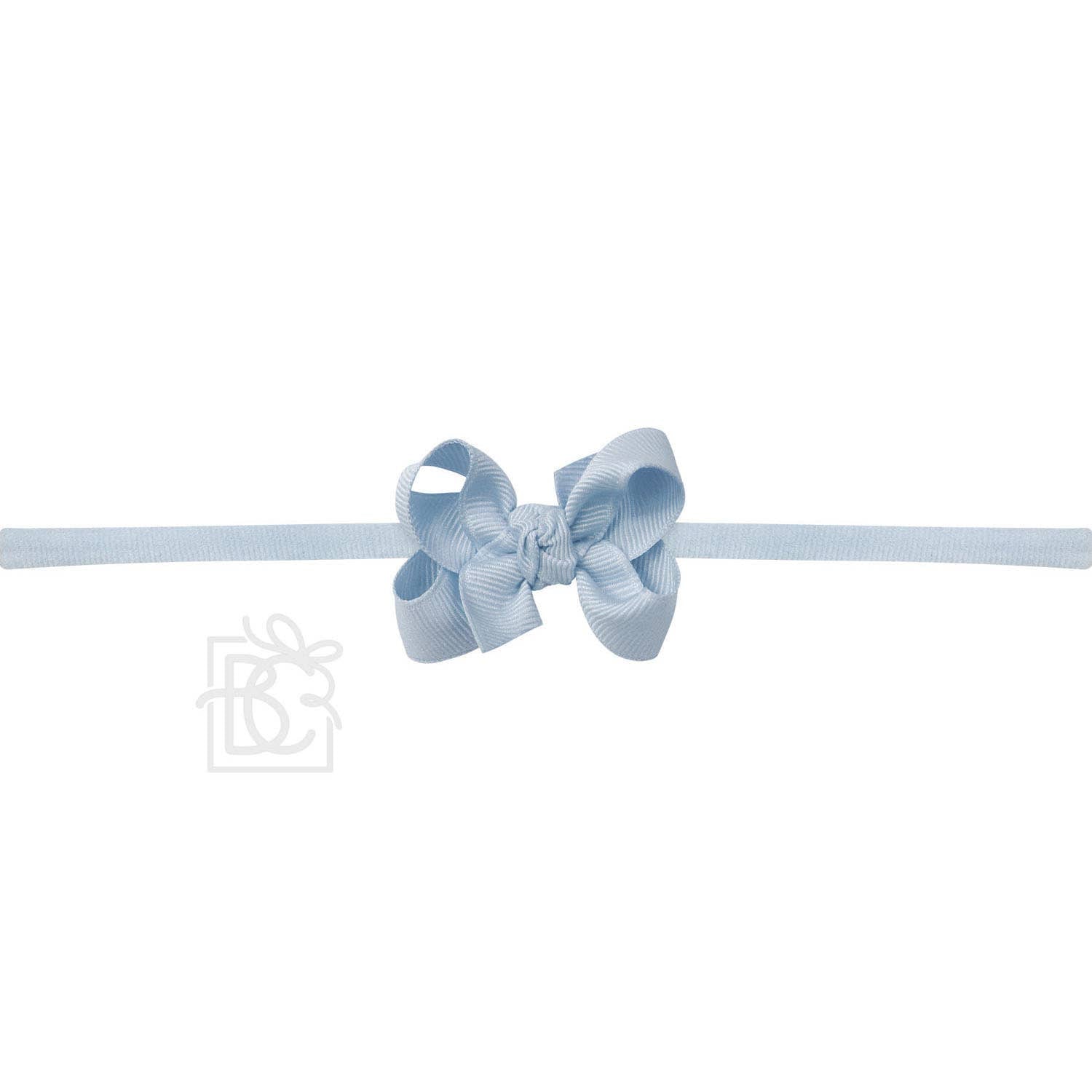 1/4" PANTYHOSE HEADBAND GROSGRAIN BOW | WHITE