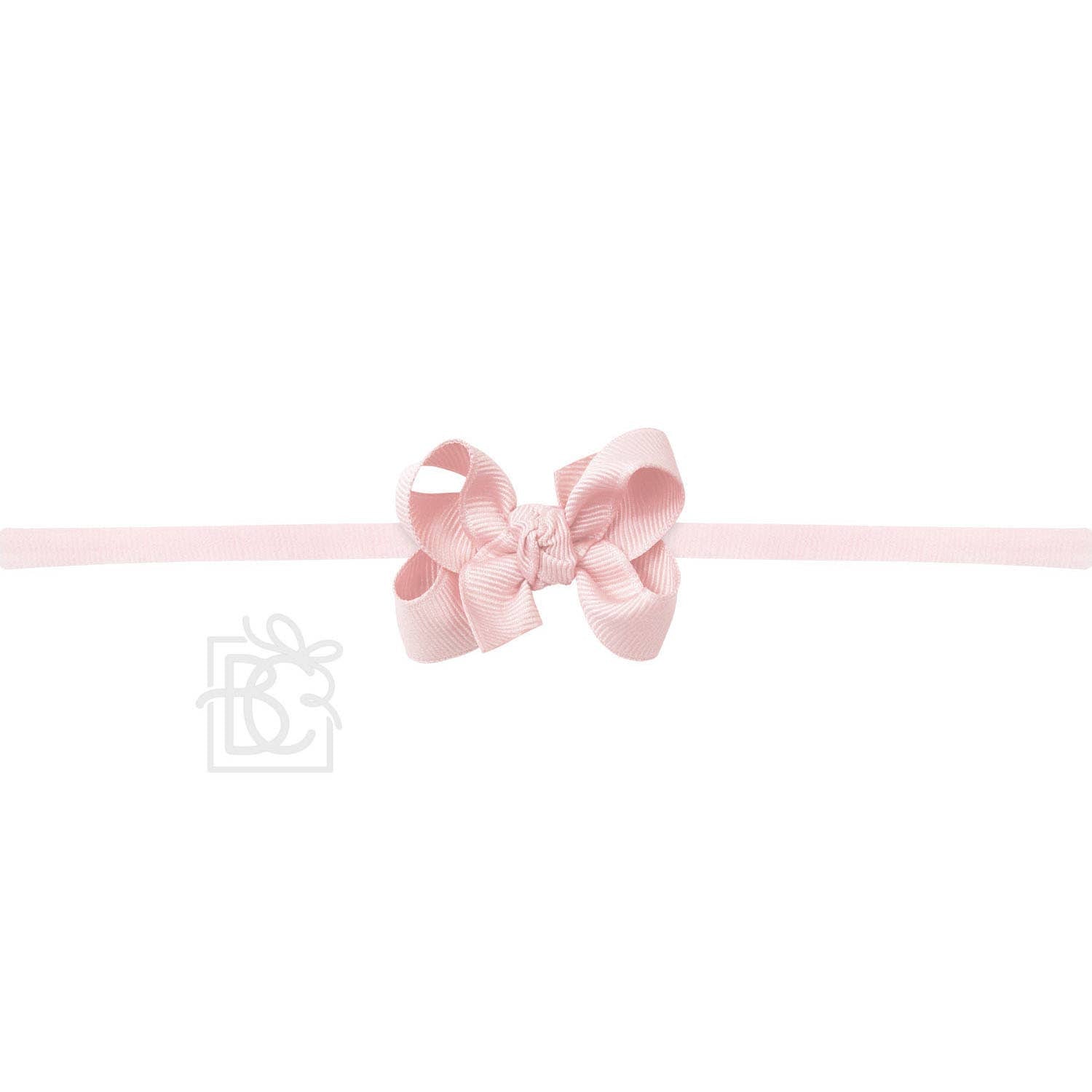 1/4" PANTYHOSE HEADBAND GROSGRAIN BOW | WHITE