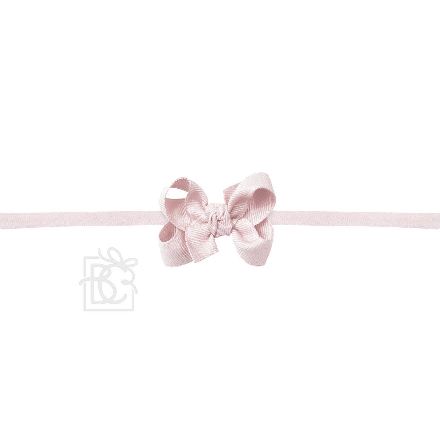 1/4" PANTYHOSE HEADBAND GROSGRAIN BOW | WHITE