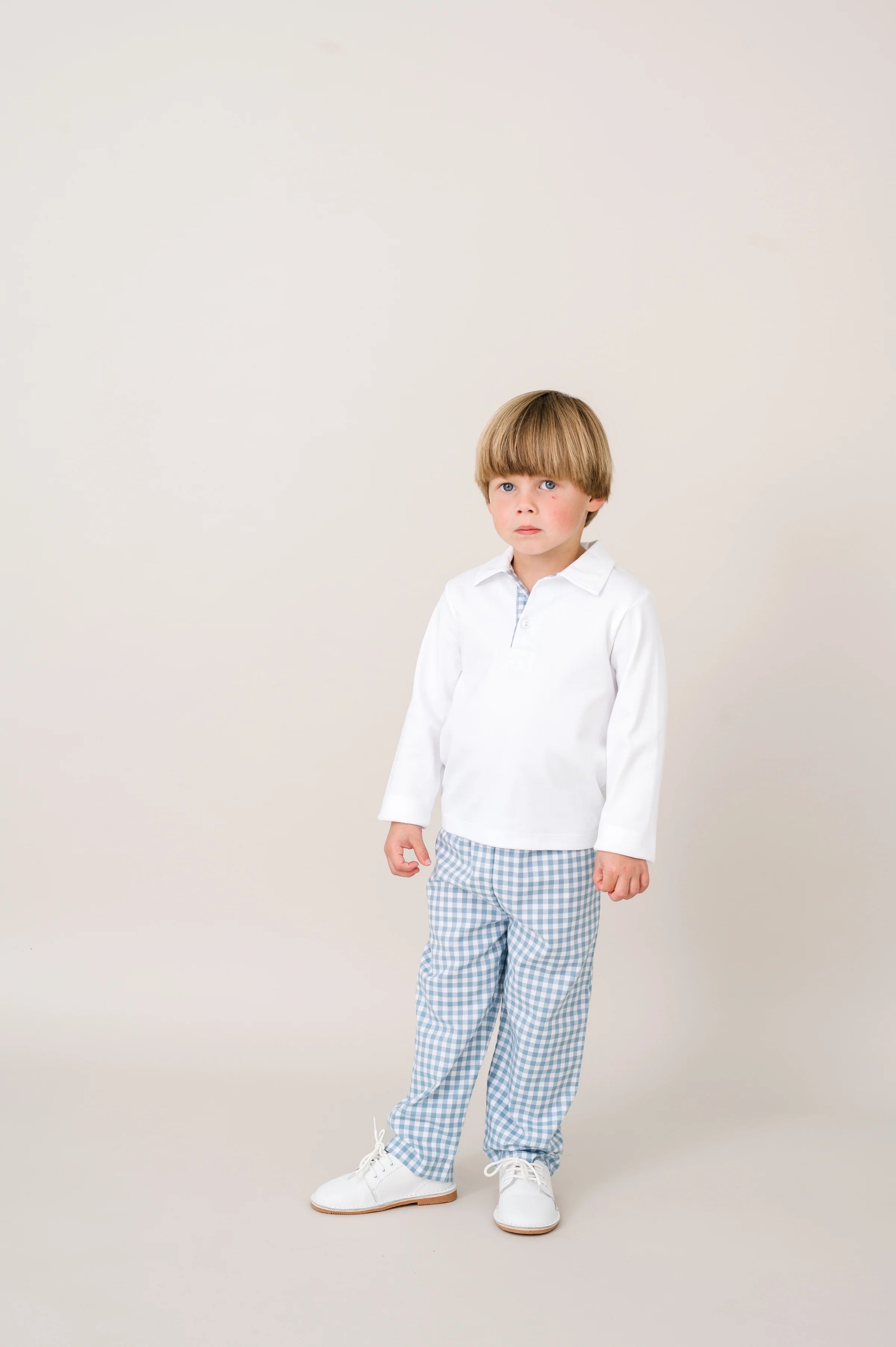 Parker Pants Set | Stone Blue Check