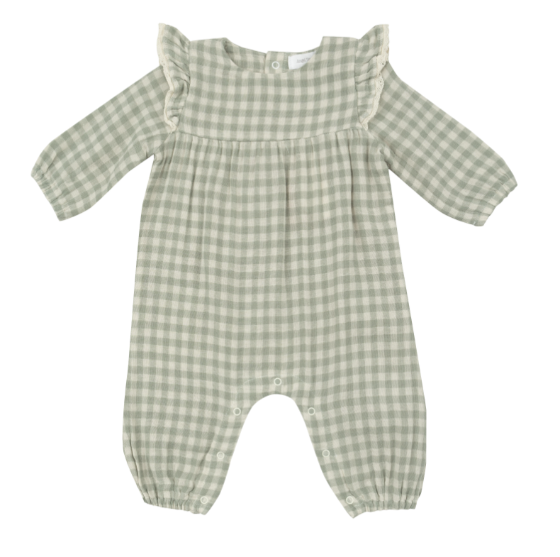 Romper | Mini Green Gingham