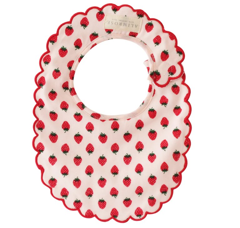 Scallop Bib | Strawberries