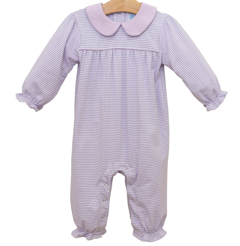 Abigail Romper | Lavender Stripe