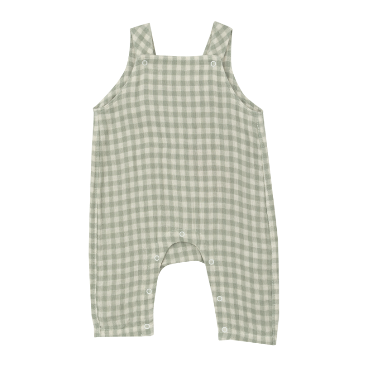 Mini Green Gingham Overalls