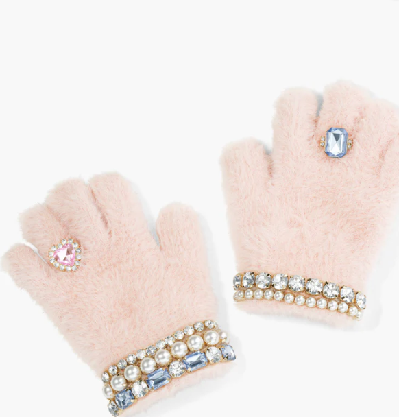 Cotton Candy Jeweled Gloves