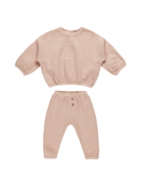 Textured Sweat Set | Blush