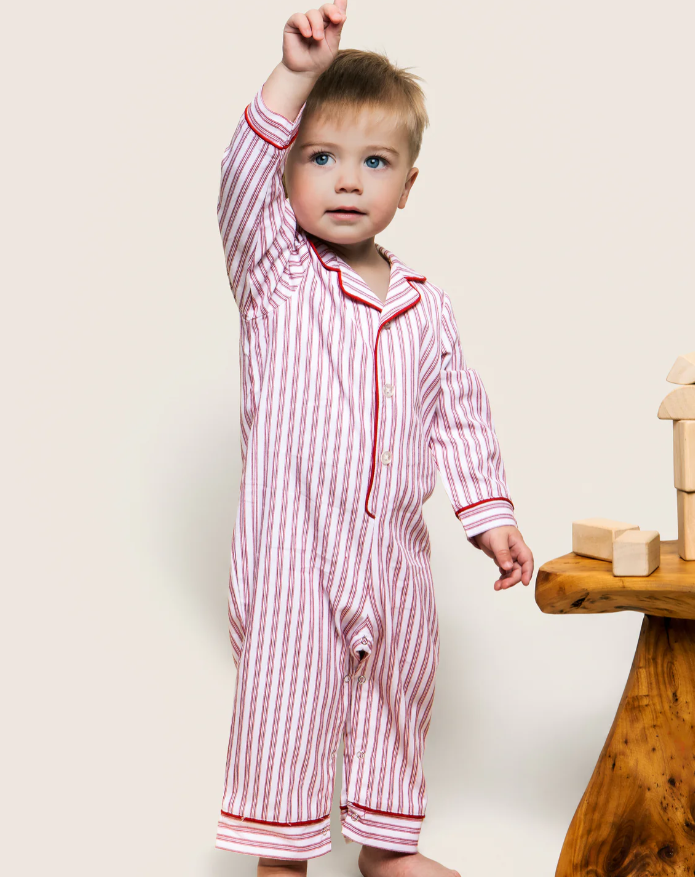 Baby's Twill Romper | Antique Red Ticking