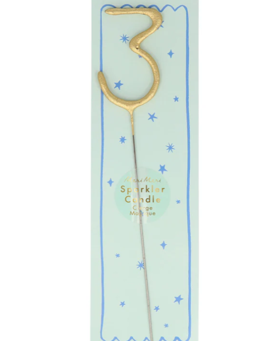 Gold Sparkler Number Candle