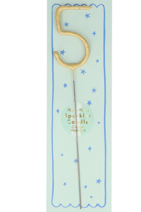 Gold Sparkler Number Candle