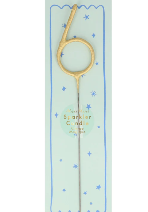 Gold Sparkler Number Candle