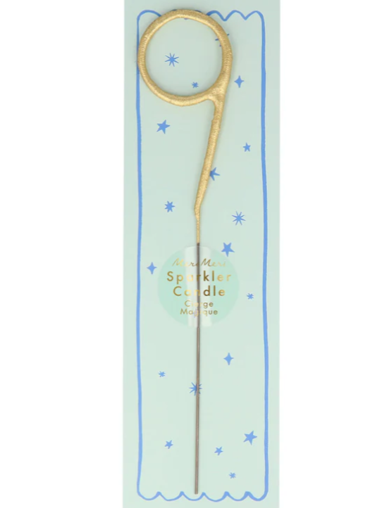 Gold Sparkler Number Candle