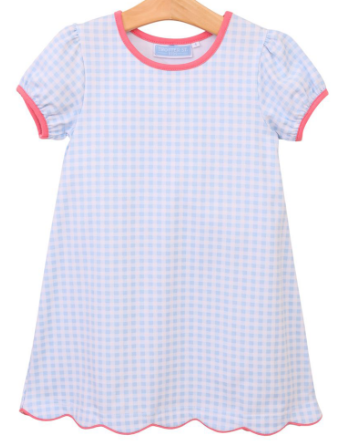 Cecilia Dress | Lt Blue Gingham Pink