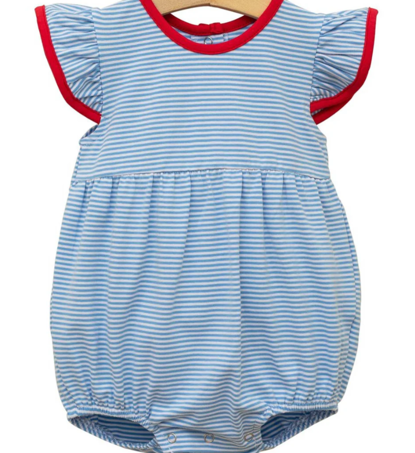 Lucy Bubble | Cornflower Stripe Red