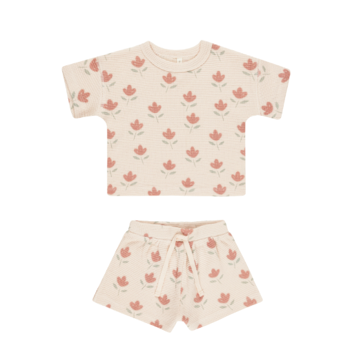 Waffle Tee + Short Set | tulips