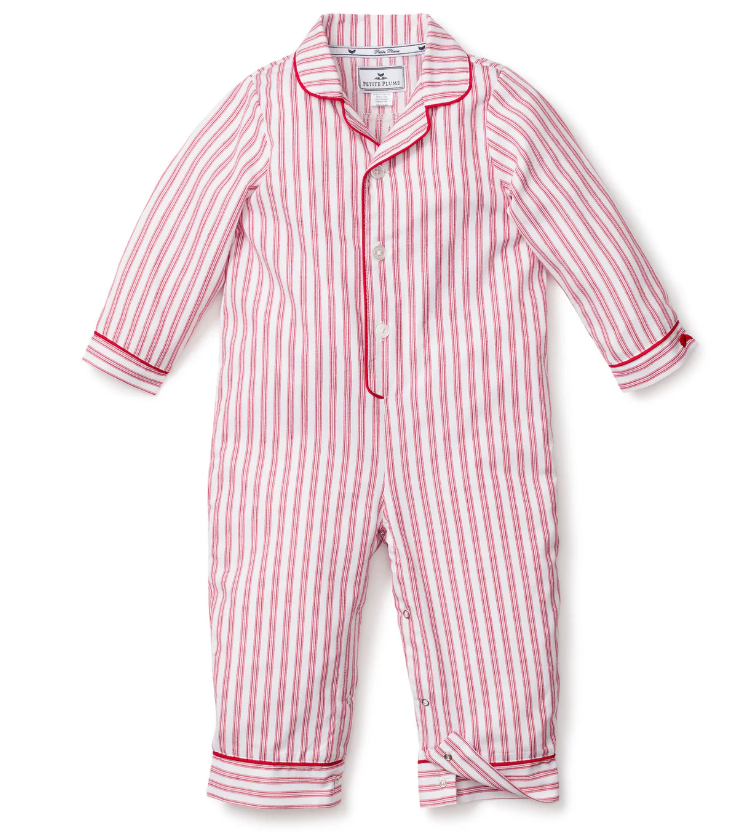 Baby's Twill Romper | Antique Red Ticking