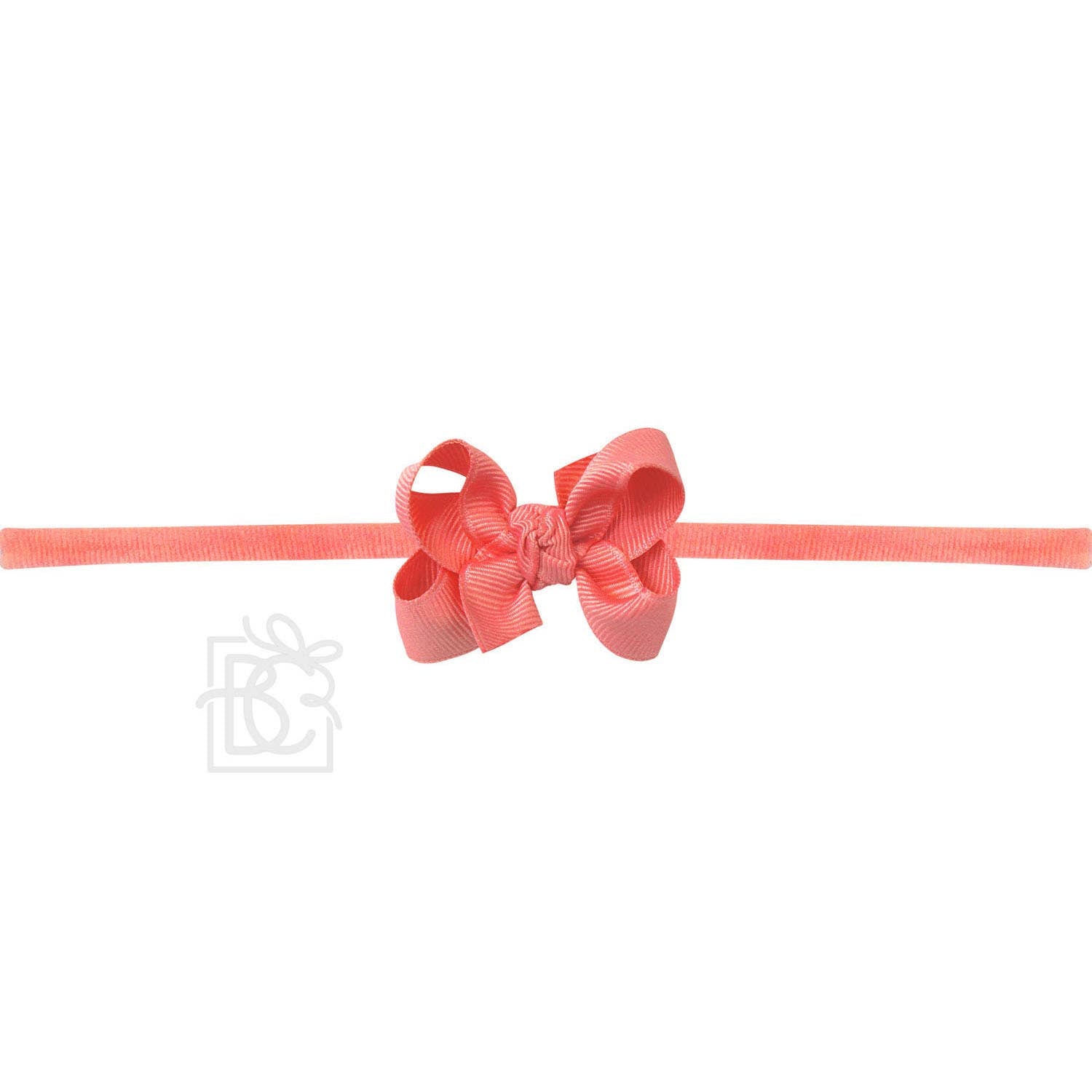 1/4" PANTYHOSE HEADBAND GROSGRAIN BOW | WHITE