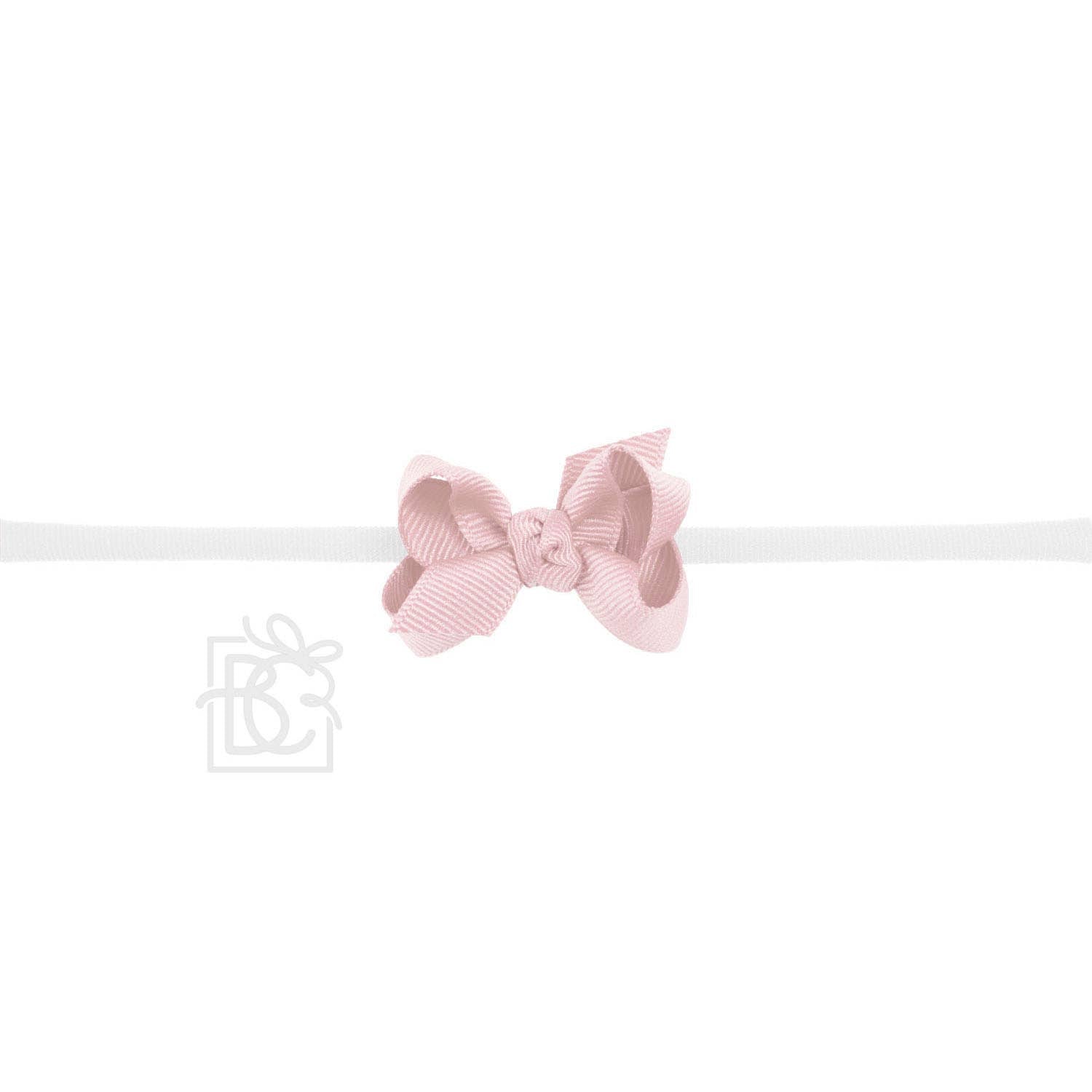 1/4" PANTYHOSE HEADBAND GROSGRAIN BOW | WHITE