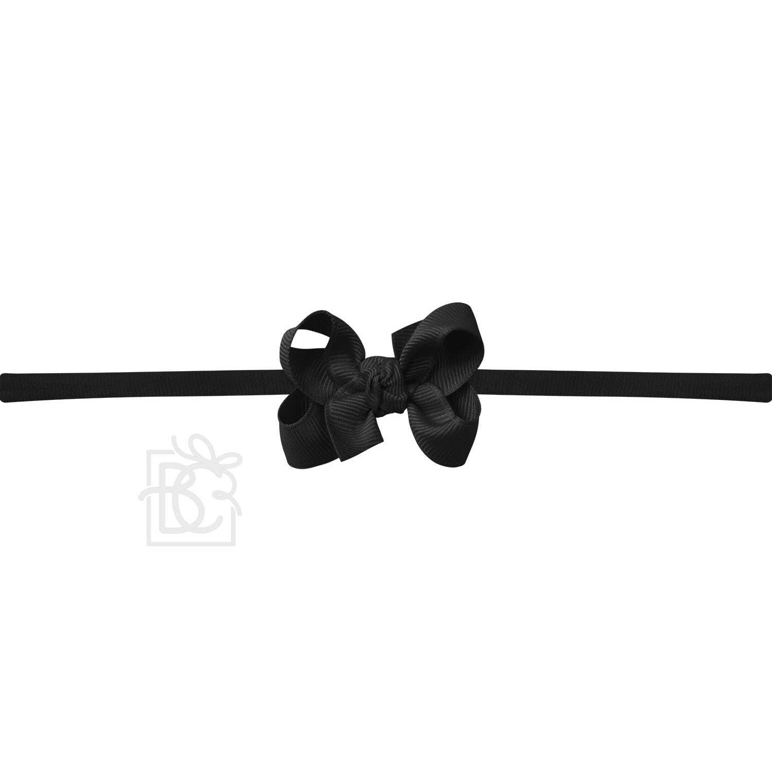 1/4" PANTYHOSE HEADBAND GROSGRAIN BOW | WHITE