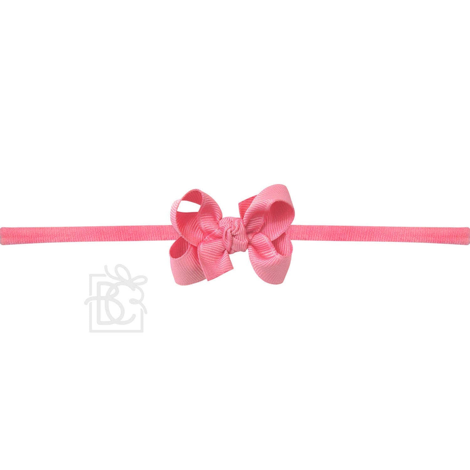 1/4" PANTYHOSE HEADBAND GROSGRAIN BOW | WHITE