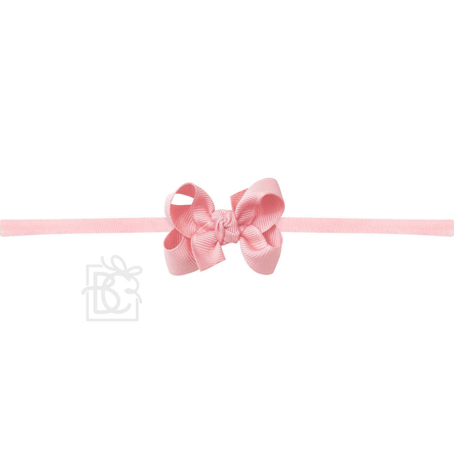 1/4" PANTYHOSE HEADBAND GROSGRAIN BOW | WHITE