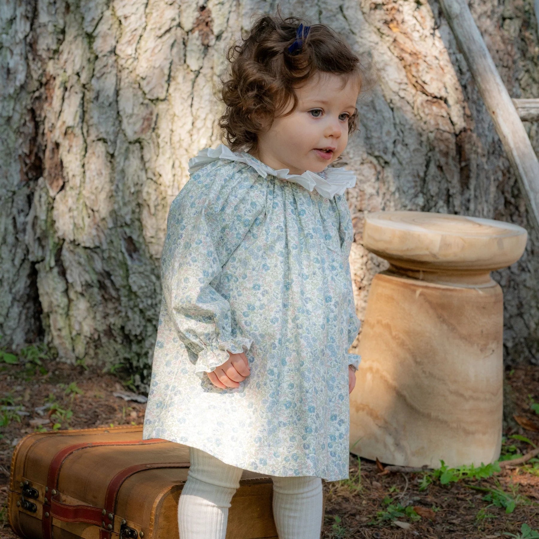 Emma | Hand Smocked Blue Floral