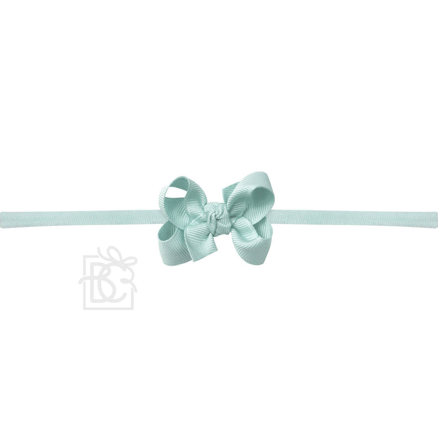 1/4" PANTYHOSE HEADBAND GROSGRAIN BOW | WHITE