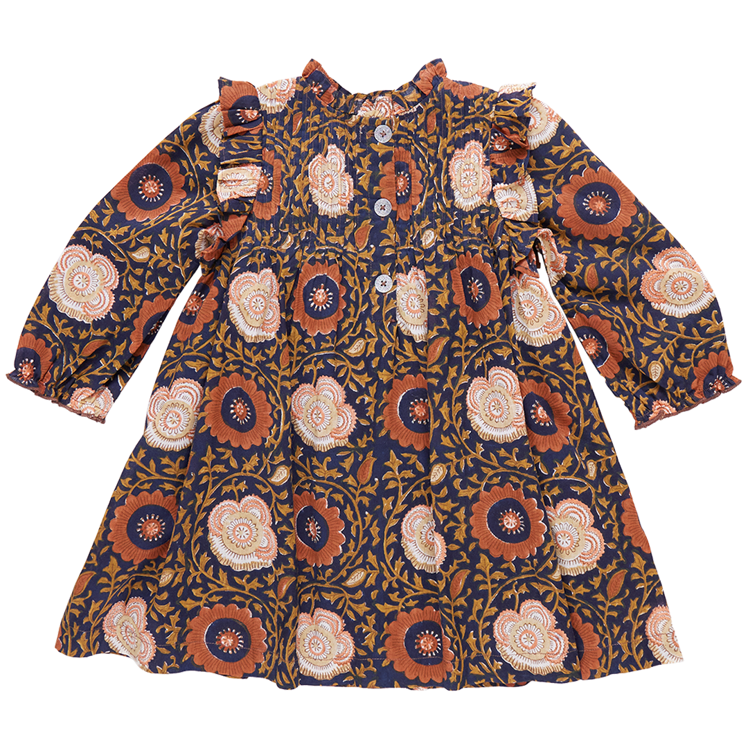 JAIPUR DRESS | NAVY HARVEST FLORAL